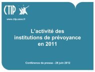 Les institutions de prÃ©voyance en 2011 - CTIP