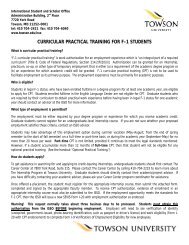 curricular practical training for f-1 students - Towson University