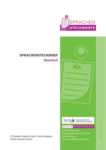 SPRACHENSTECKBRIEF Spanisch - Schule mehrsprachig