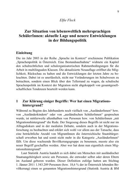 aktuelle Lage und neuere Entwicklungen in der Bildungspolitik