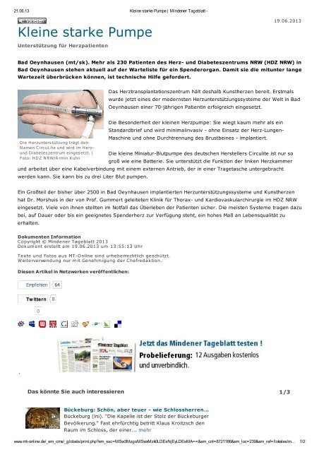 Kleine starke Pumpe - CircuLite