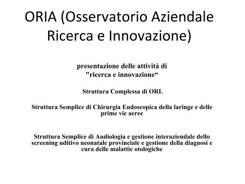 Otorinolaringologia - Bianchin Giovanni - Biblioteca Medica