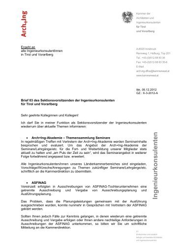Brief 03 des Sektionsvorsitzenden, 05.12.2012 - Kammer der ...
