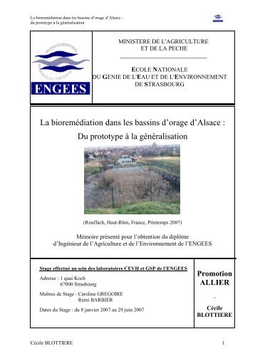 La bioremÃ©diation dans les bassins d'orage d'Alsace : Du ... - ENGEES