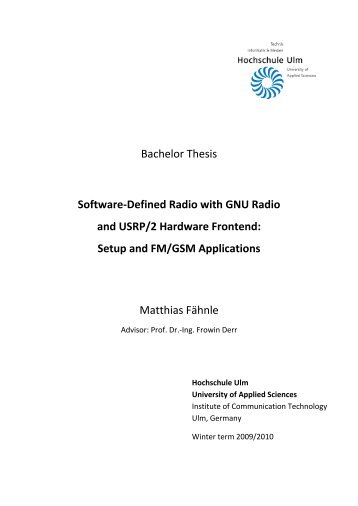 Bachelor Thesis Software-Defined Radio with ... - Hochschule Ulm