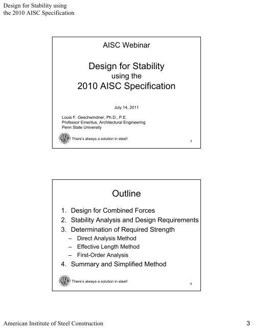 Stability Aisc Design