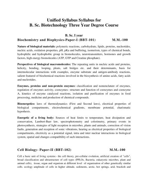B Sc In Biotechnology