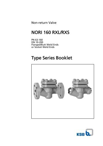 Type Series Booklet NORI 160 RXL/RXS - KSB