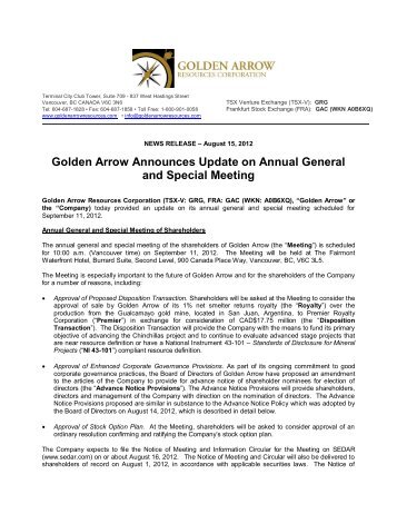 +View PDF... - Golden Arrow Resources Corporation