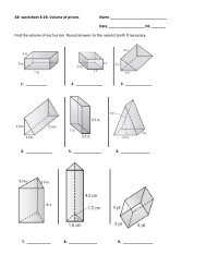 A8- worksheet 8-1B, Volume of prisms Name Date Pd. ______ Find ...