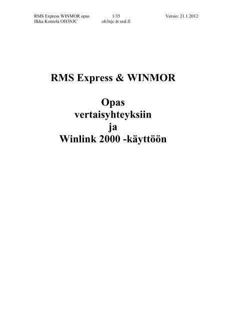 RMS Express WINMOR opas - Sral