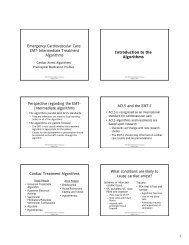 EMT-Intermediate Treatment Algorithms Introduction to the ...