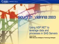 Using ASP.NET to leverage data and processes in SAS Servers