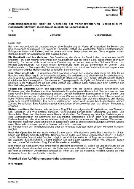 Im Hodensack Skrotum Durch Bauchspiegelung Laparo