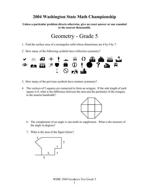 Geometry Grade 5 A B H L M O P Q U C F J N R S Zd E I M N S T V W X