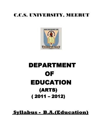 BA _EDUCATION.pdf - Chaudhary Charan Singh University, Meerut