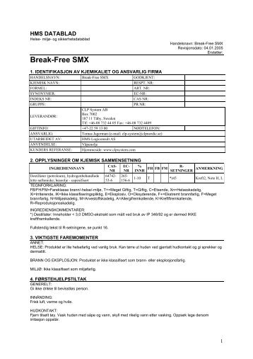 Break-Free SMX - CLP System AB