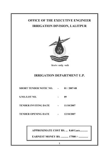 office of the executive engineer irrigation division, lalitpur irrigation ...