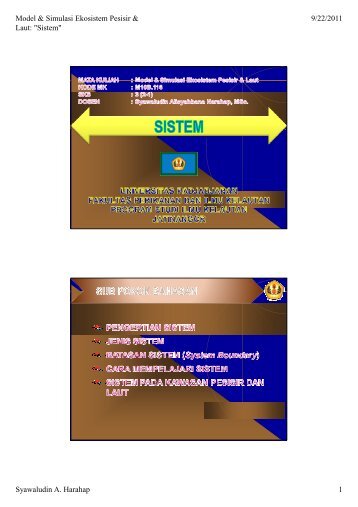 Model & Simulasi Ekosistem Pesisir & Laut: "Sistem ... - Blogs Unpad