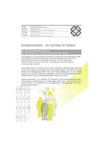 Krisensituationen – ein Leitfaden für Schulen Ein pra xisorientie rter ...