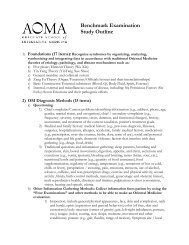 Benchmark Examination Study Outline - AOMA Graduate School of ...