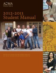 Student Manual - AOMA Graduate School of Integrative Medicine