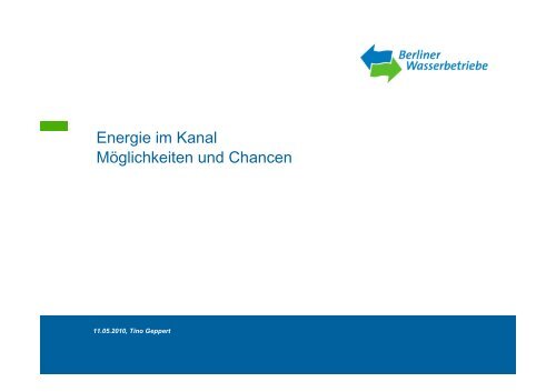 Energie im Kanal MÃ¶glichkeiten und Chancen