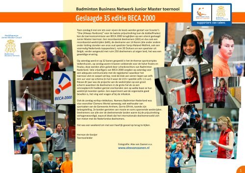 Junior Master Beca 2000 2012.cdr - Badminton Nederland