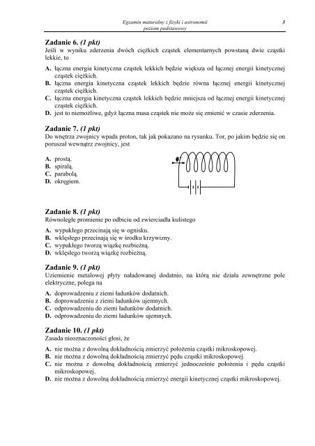 EGZAMIN MATURALNY Z FIZYKI I ASTRONOMII POZIOM ...