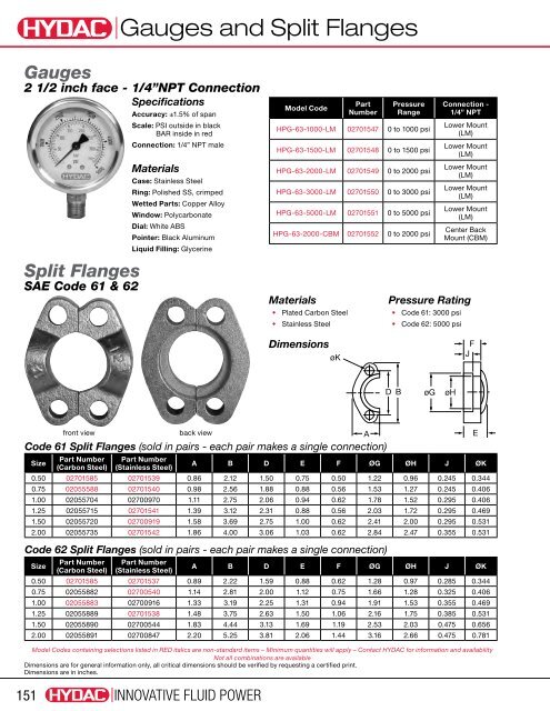 Download Complete Valves, Clamps, & Accessories ... - HYDAC USA