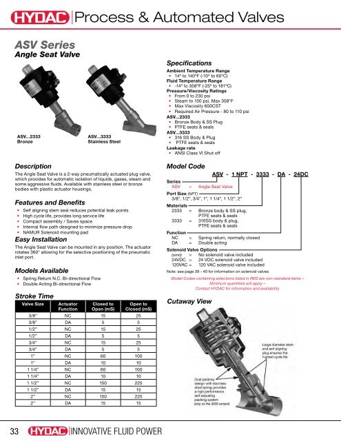 Download Complete Valves, Clamps, & Accessories ... - HYDAC USA