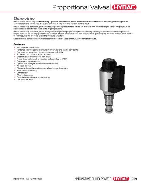 Cartridge Valves & Manifolds - HYDAC USA