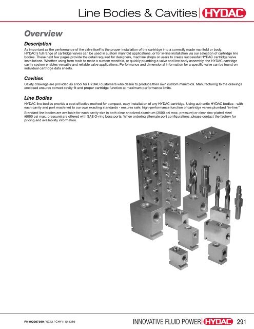 Cartridge Valves & Manifolds - HYDAC USA