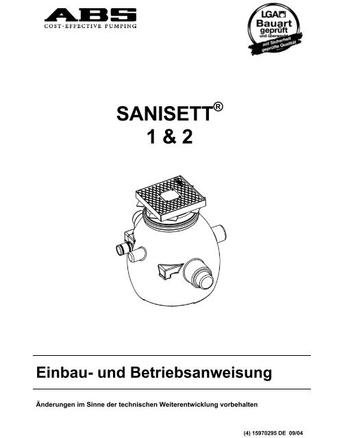 SANISETT 1 & 2 - Jucknieß Pumpen-Service GmbH