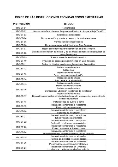 Índice de ITCs [PDF]