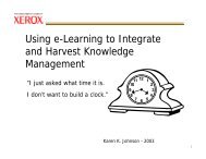 Using e-Learning to Integrate and Harvest Knowledge Management