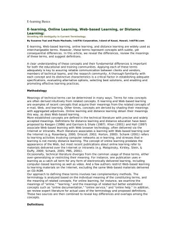 E-learning, Online Learning, Web-based Learning, or