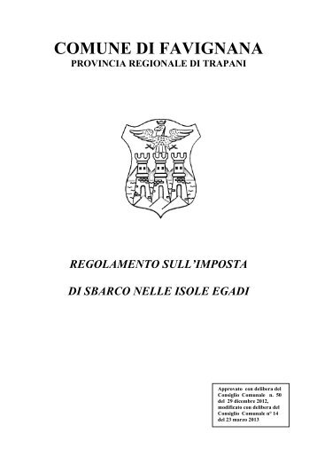 MODIFICATO CON DELIB CC14 .pdf - Comune di Favignana