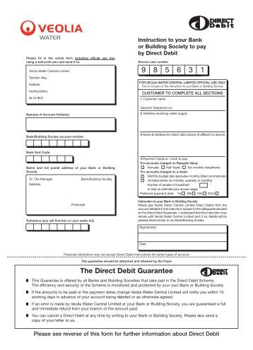 United Utilities - Set up a direct debit