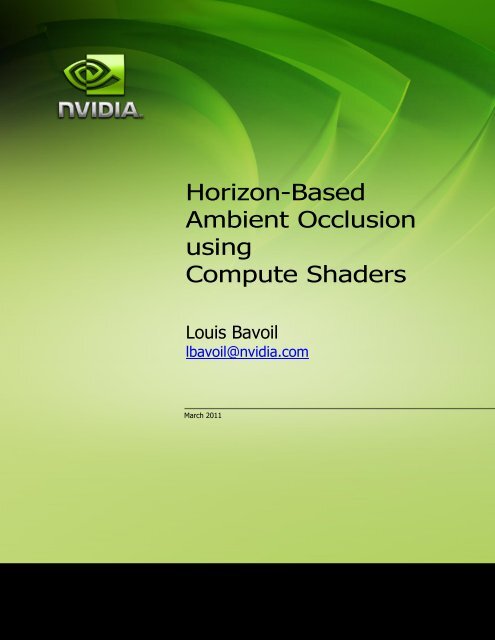 Horizon-Based Ambient Occlusion using Compute Shaders