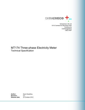 MT174 - Technical Description - Iskraemeco UK