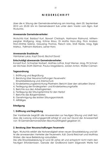4. Sitzung - Gemeinde Sulz
