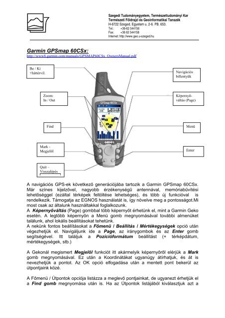 FÃ¶ldrajzi Adatok GyÅ±jtÃ©se - GPS navigÃ¡ciÃ³ - TermÃ©szeti FÃ¶ldrajzi Ã©s ...