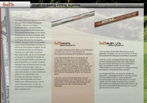 Shaft to Swing Fitting System - True Custom Fitting