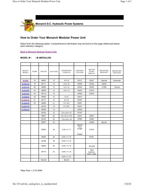 How to Order Your Monarch Modular Power Unit