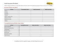 Needs Assessment Worksheet - National Caregivers Library