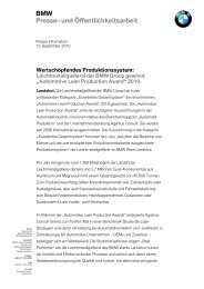 BMW Presse- und Ãffentlichkeitsarbeit - BMW Werk Landshut