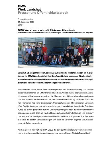 Elternsprechtag im BMW Werk Landshut