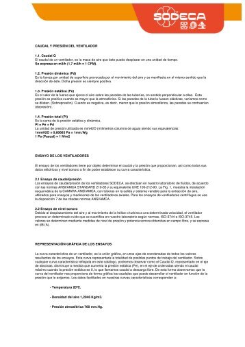 CAUDAL Y PRESIÃN DEL VENTILADOR 1.1. Caudal Q El ... - Sodeca