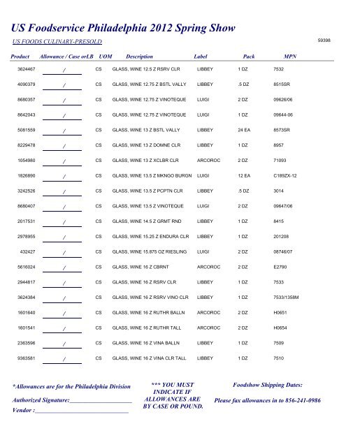 US Foodservice Philadelphia 2012 Spring Show - Foodshows